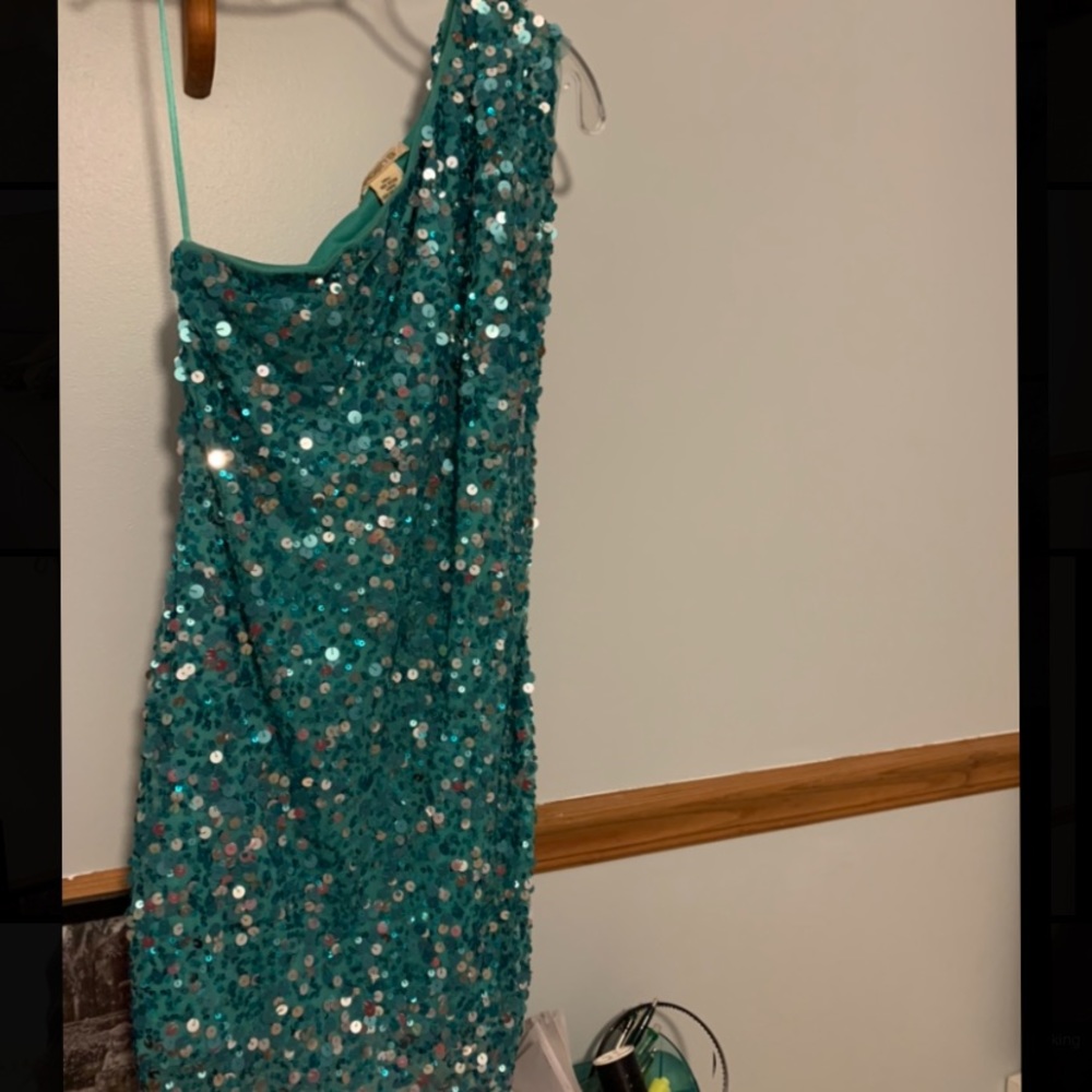 Arden b. Sequin turquoise dress